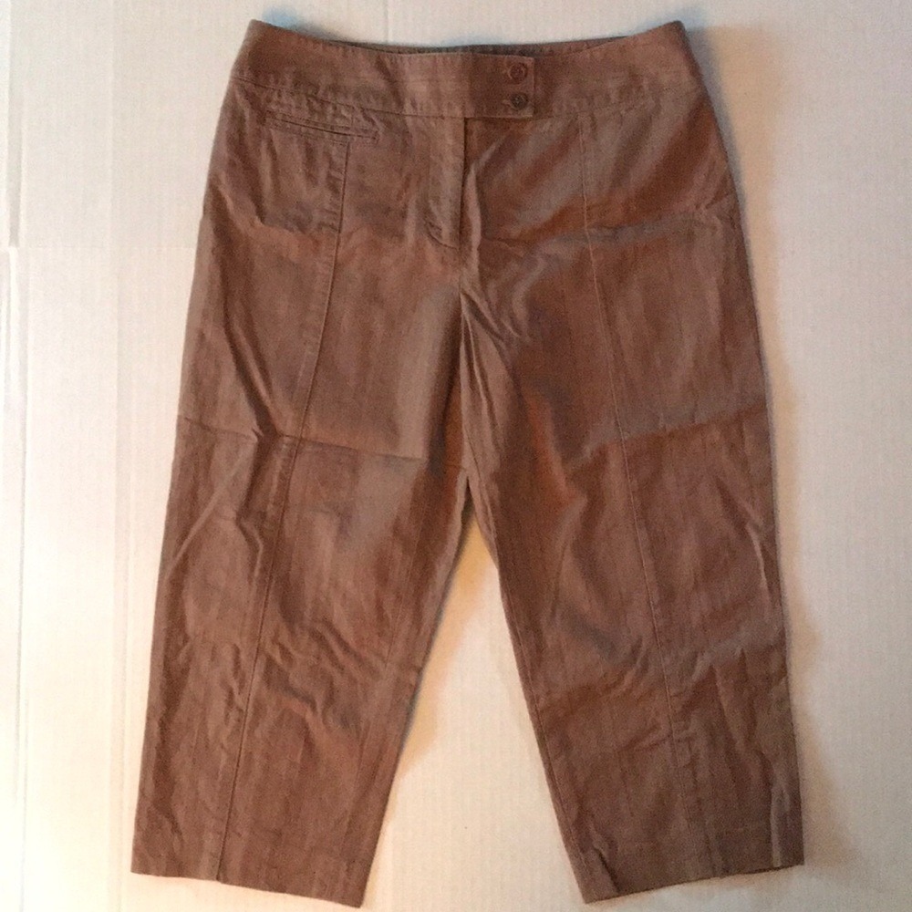 Nine West Women's Light Brown Cotton Capris Sz 6